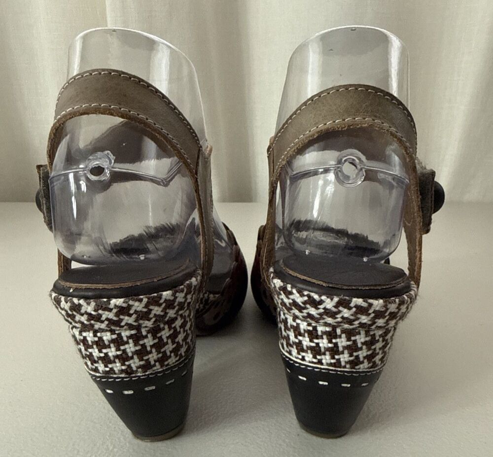 L'Artiste Jive BM Sandals Size 7.5-8 Euro 38 Black Red Tan Boho Retro - Picture 4 of 16
